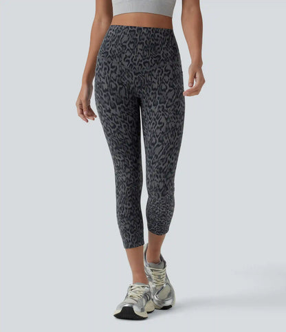 Halara UltraSculpt™ Leopard Print High Waisted Tummy Control Training Capri Leggings with Pockets