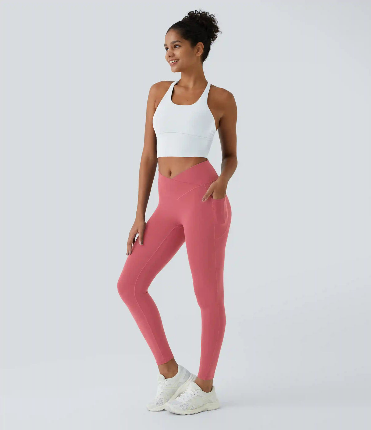 SoftlyZero™ Crossover Pocket Plain Leggings