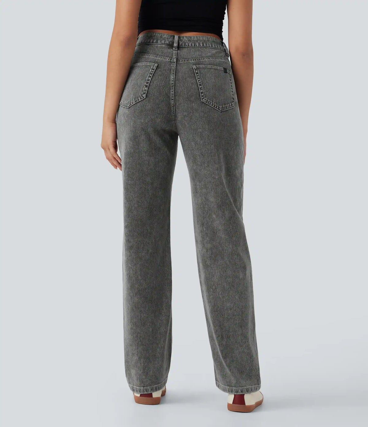 Halara Flex™ High Waisted Zipper Pockets Straight Leg Casual Jeans