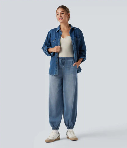 Halara Flex™ Mid Rise Drawstring Casual Sweatpants Jeans with Pockets