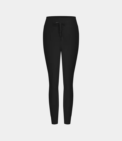 Patitoff™ Flow Pet Hair Resistant High Waisted Drawstring Pocket Plain Full Length Joggers