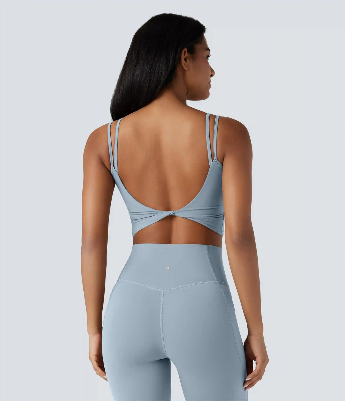 Halara UltraSculpt™ Double Straps Twisted Backless Cropped Yoga Tank Top