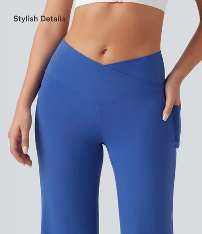 SoftlyZero™ Crossover High Waisted Dance Balloon Joggers with Pockets