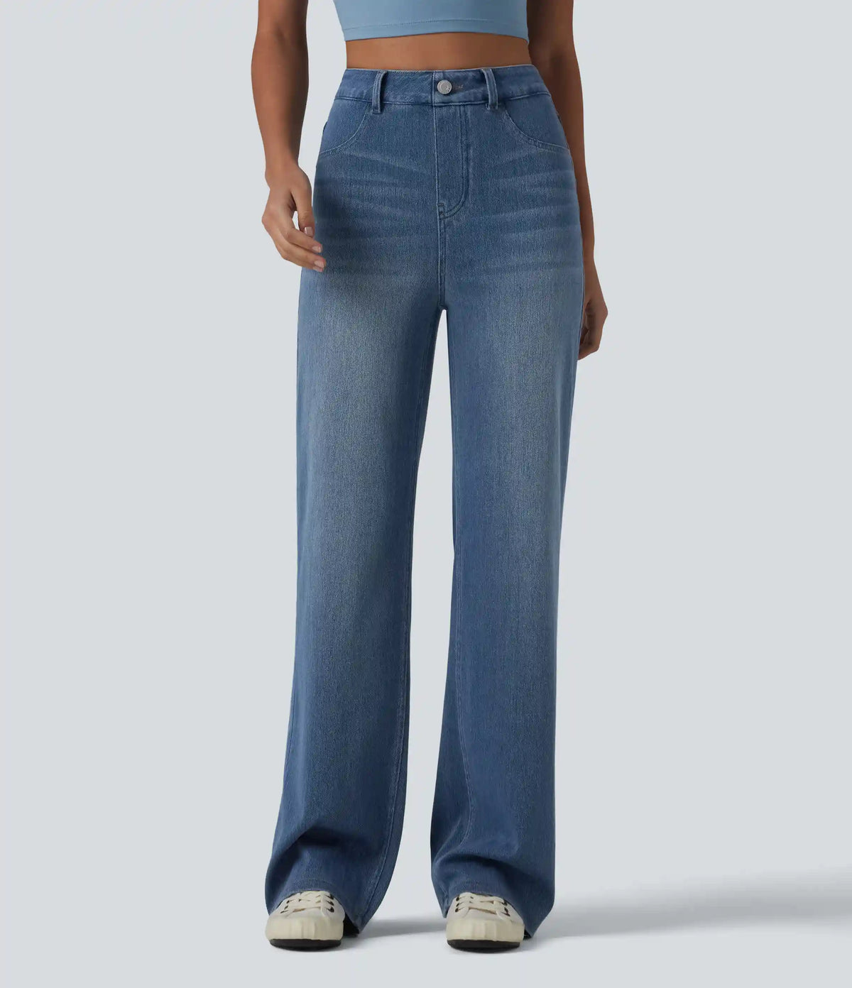 Halara Flex™ High Waisted Sculpted Lift Design Straight Leg Casual Jeans with Pockets