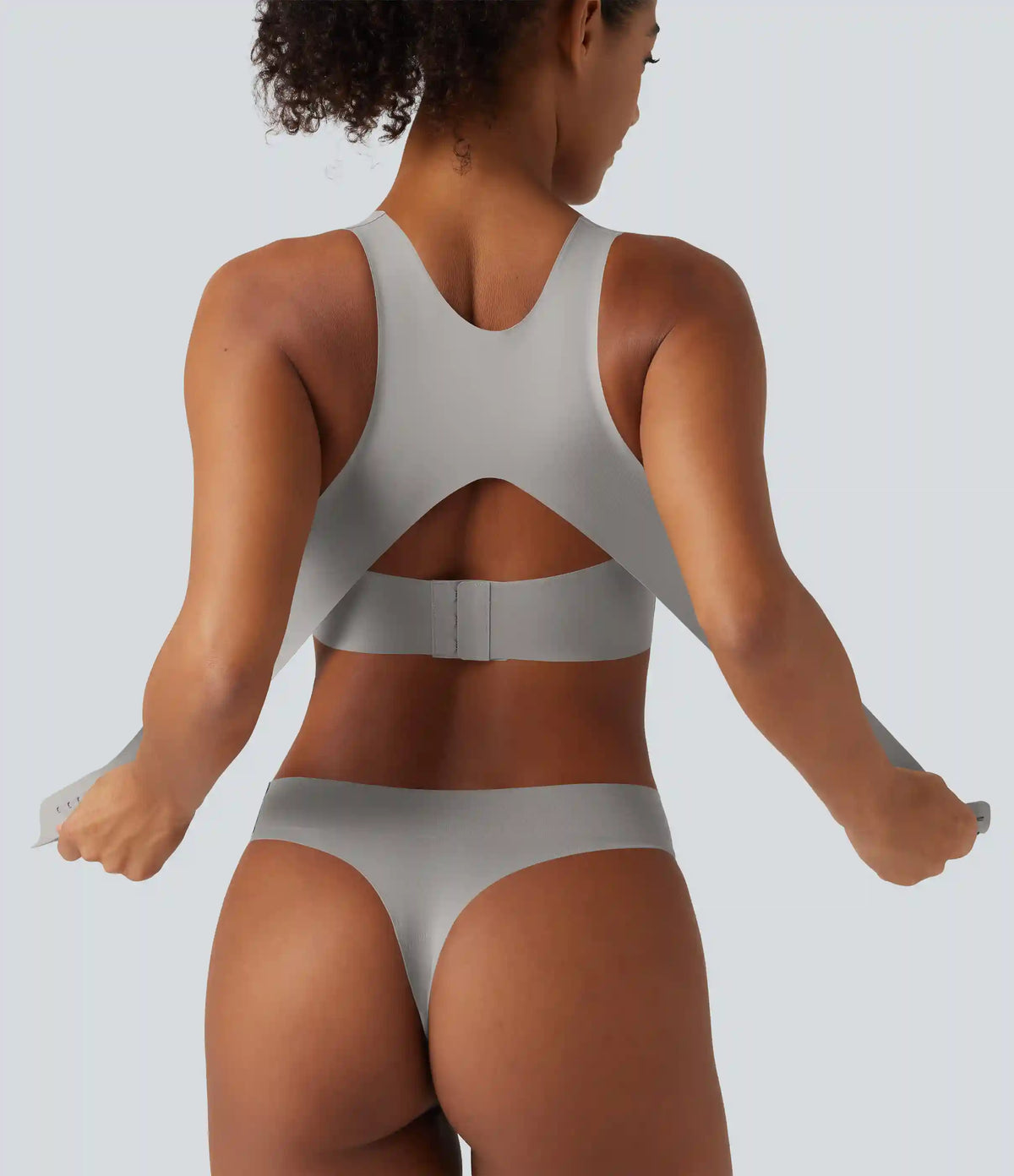 U Neck Crisscross Casual Bralette with Built-in Bra for B-DD Cups