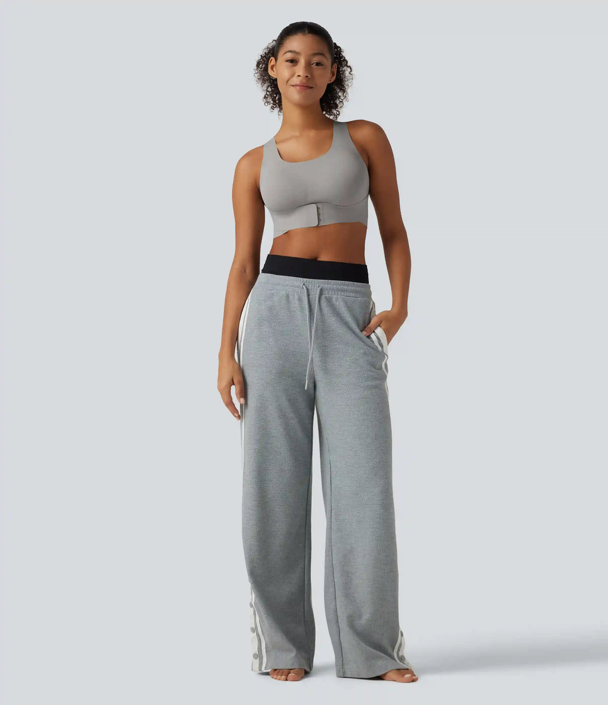 U Neck Crisscross Casual Bralette with Built-in Bra for B-DD Cups