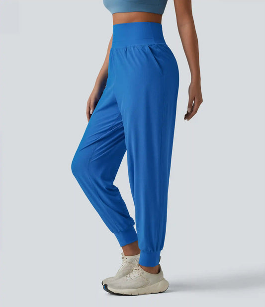 High Waisted Tummy Control 2-in-1 Perforated Quick Dry Running Joggers with Pockets