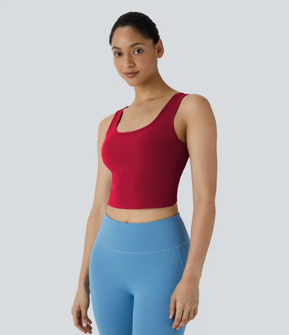 U Neck Crossover Barre Ballet Dance Tank Top A-D Cups