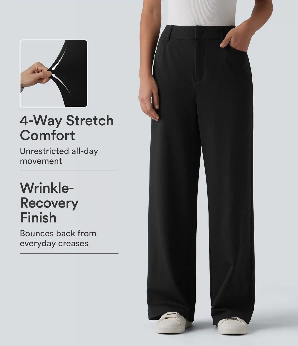 Halara Flex™ High-waisted Herringbone Work Straight Leg Pants with Pockets