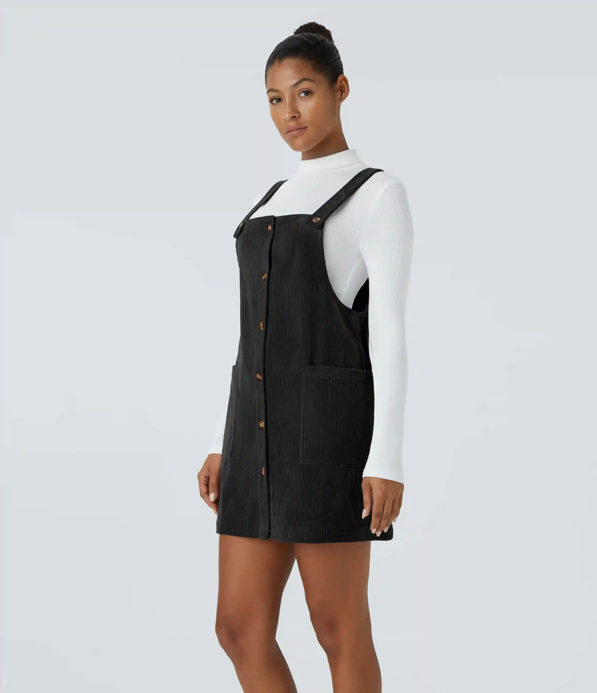 Pocket Corduroy Mini Casual Jumper Dress