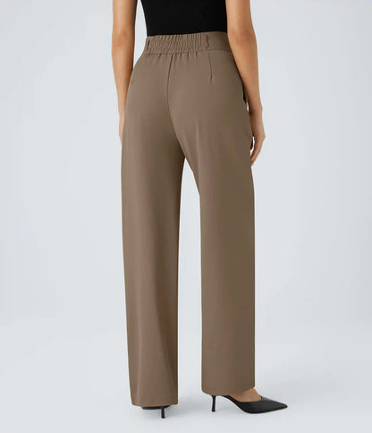 Halara Flex™ High Waisted Zipper Pocket Shirred Straight Leg Work Pants