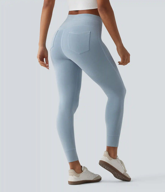 SpacerTek™ High Waisted Drawstring Casual Skinny Pants with Pockets