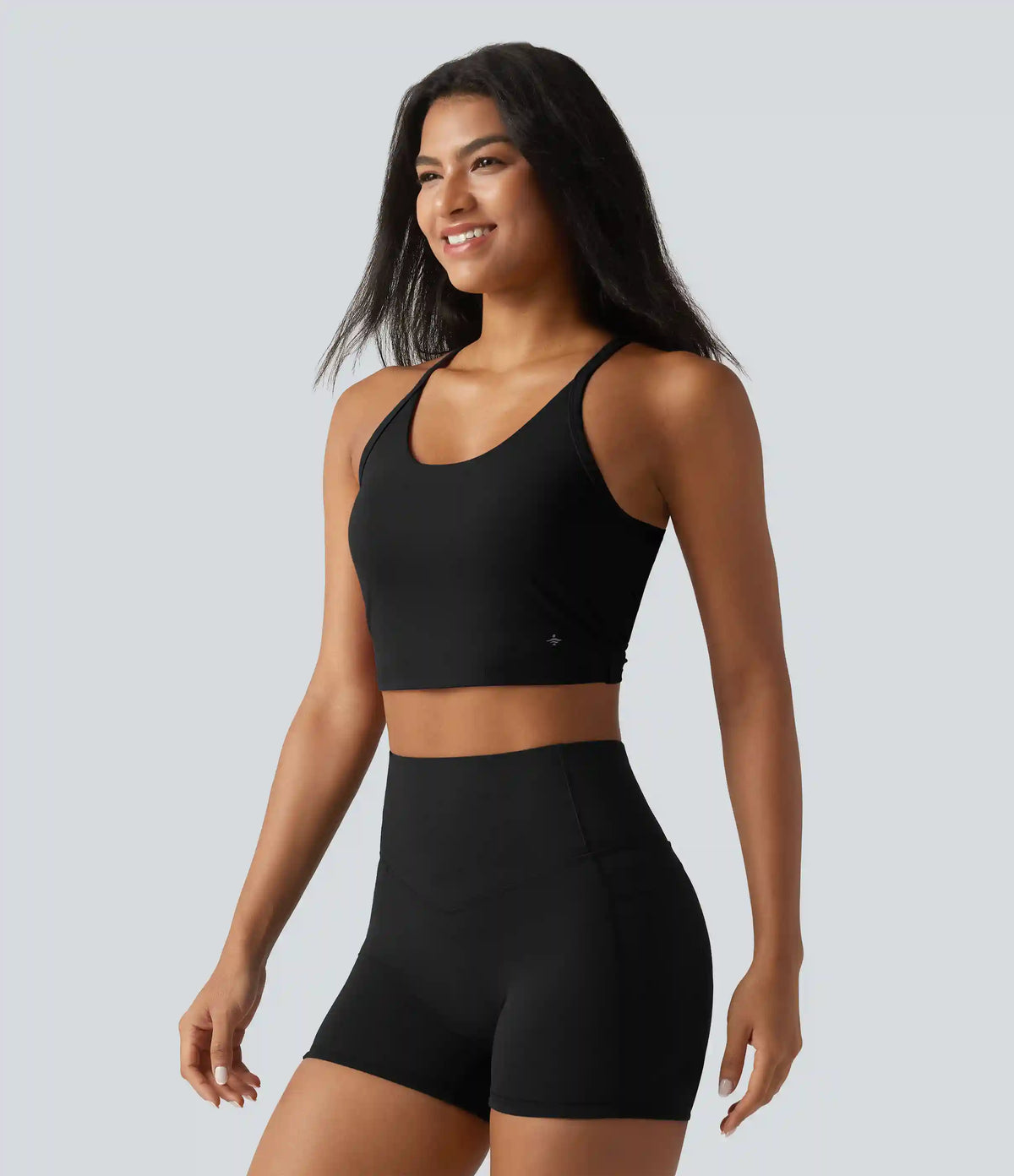 SoftlyZero™ Plush Cut-Out Twisted Back U-Neck Built-in Bra Yoga Tank Top