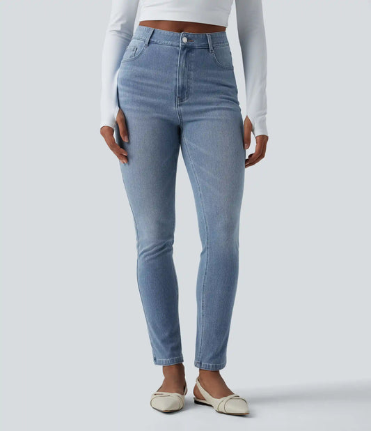 Halara Flex™ High Waisted Slim Washed Casual Jeans with Pockets