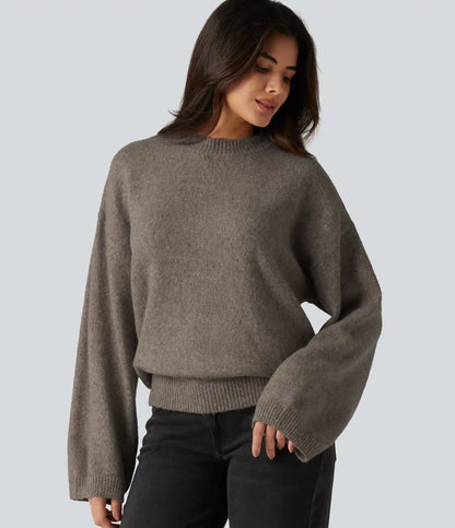Stand Collar Long Sleeve Work Sweater