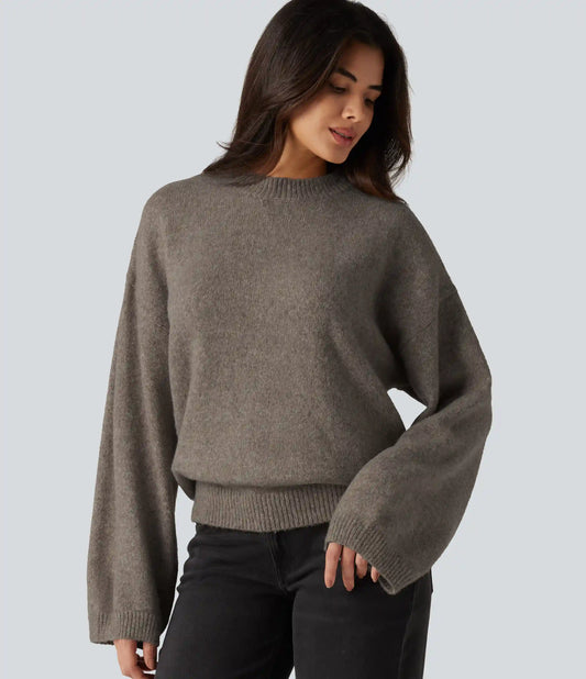 Stand Collar Long Sleeve Work Sweater