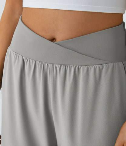 Breezeful™ High Waisted Crossover Quick Dry Resort Pants with Pockets