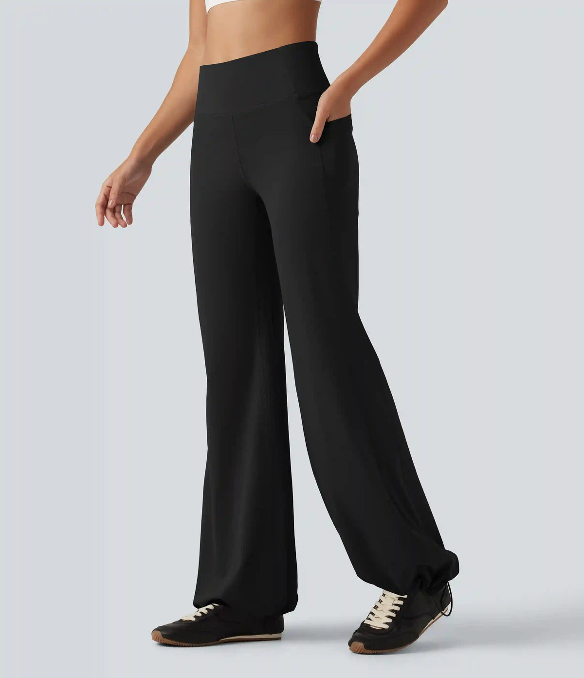 Halara Flex™ DayStretch High Waisted Tummy Control Gathered Hem Yoga Pants with Pockets