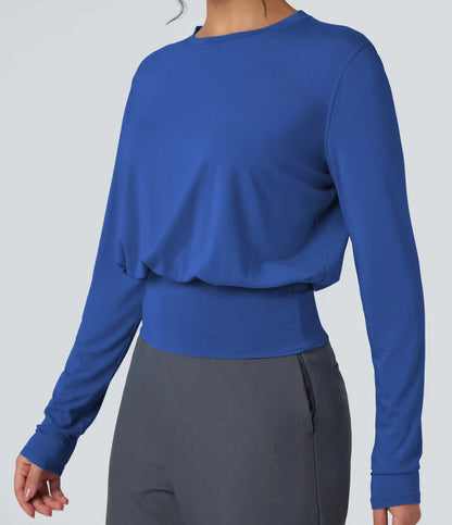 Round Neck Long Sleeve Work Top