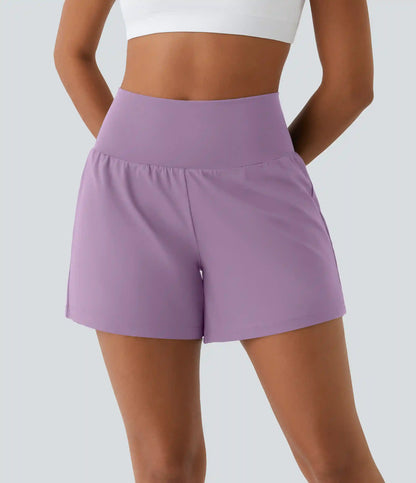 SoftlyZero™ Airy Super High Waisted 2-in-1 InstantCool Yoga Shorts 5'' with Pockets-Longer Length