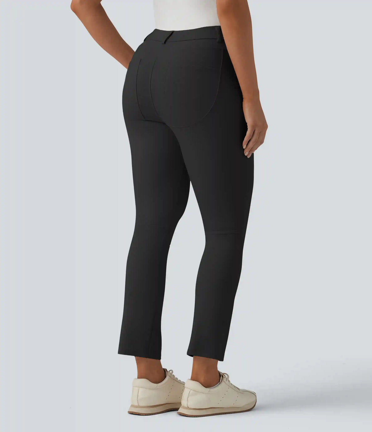 Mid Rise Quick Dry Golf Slim Pants-Golf Tee Pocket-UPF40+