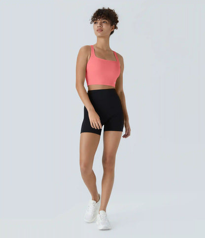 SoftlyZero™ Airy Square Neck Backless Crisscross Cropped InstantCool Yoga Tank Top