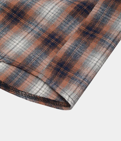 Tie Front Long Sleeve Plaid Mini Casual Dress