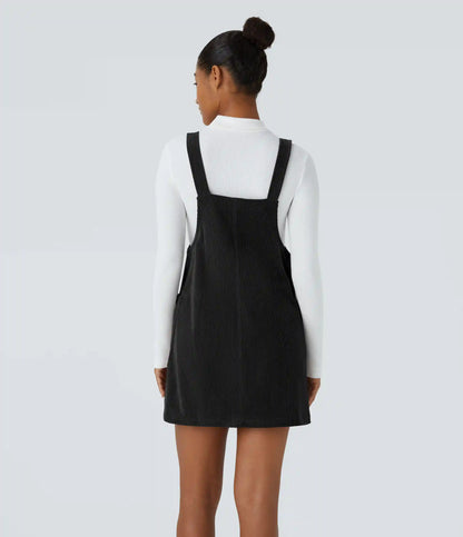 Pocket Corduroy Mini Casual Jumper Dress
