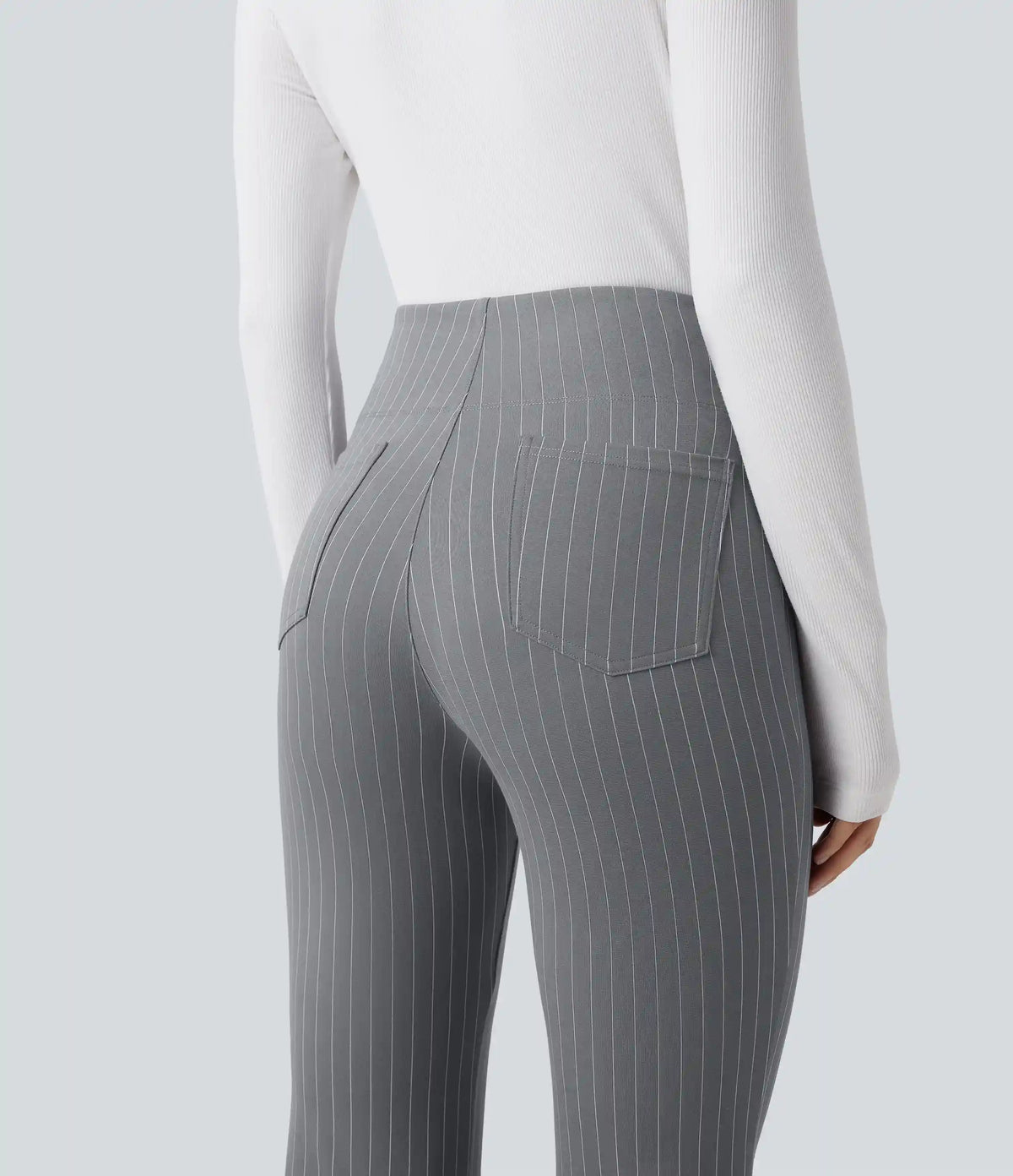 Halara Flex™ High Waisted Striped Work Flare Pants with Pockets
