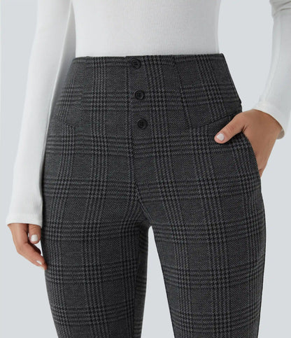 Halara Flex™ High Waisted Houndstooth Plaid Skinny Work Pants with Pockets
