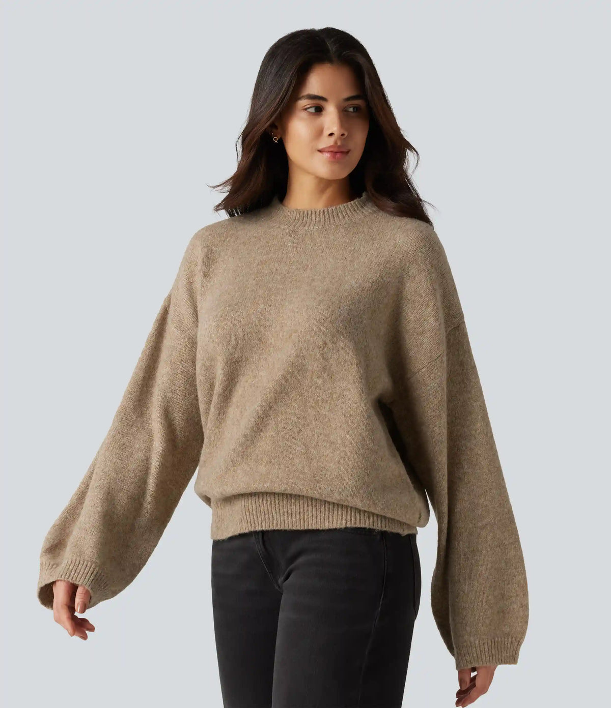 Stand Collar Long Sleeve Work Sweater