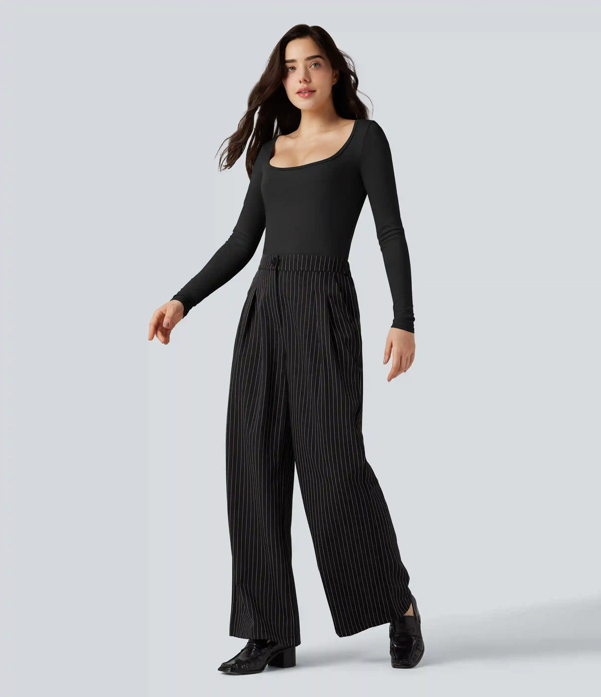 SoftlyZero™ Airy Scoop Neck Long Sleeve Work T-Shirt