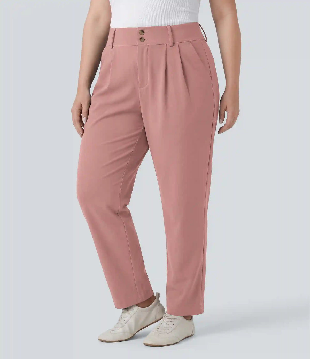 Plus Size Halara Flex™ High Waisted Tapered Waffle Work Pants with Pockets