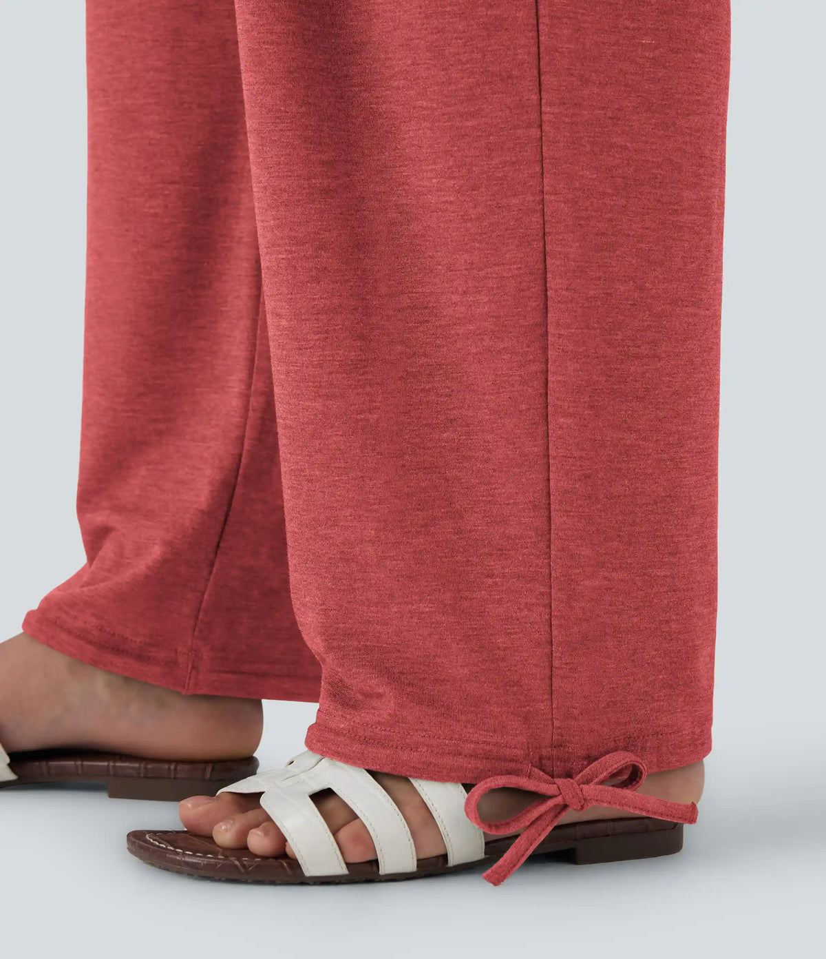 Crossover High Waisted Pocket Drawstring Casual Joggers