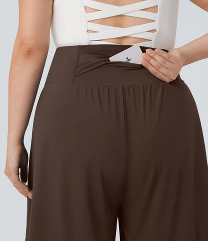 Plus Size SoftlyZero™ Airy High Waisted InstantCool Yoga Bermuda Shorts with Pockets