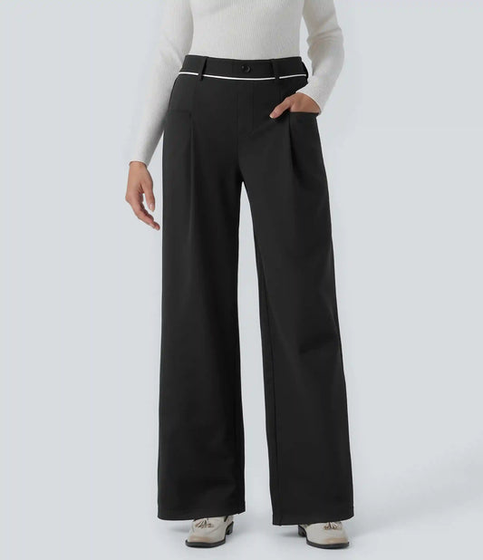 SoftlyZero™ Plush Thermal Mid Rise Straight Leg Work Pants with Pockets