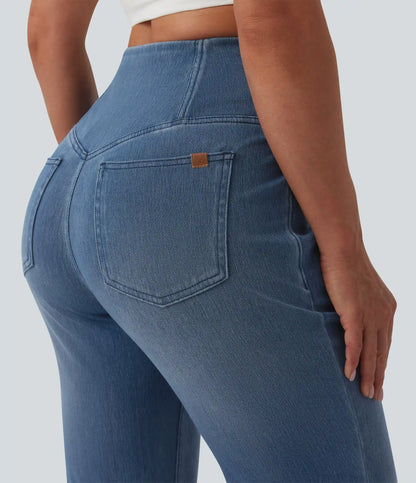 Halara Flex™ Crossover High Waisted Casual Flare Jeans with Pockets