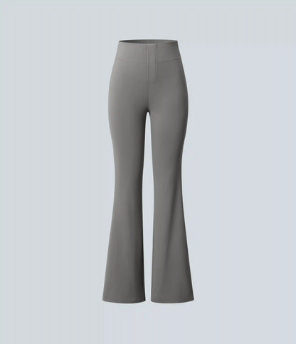 High Waisted Tummy Control Bootcut Work Pants with Pockets