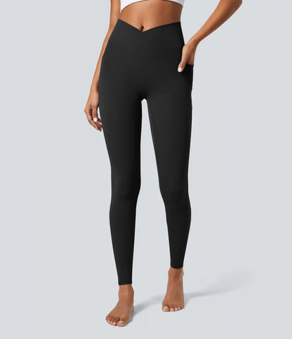 SoftlyZero™ Crossover Pocket Plain Leggings