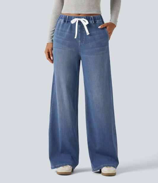 Halara Flex™ Mid Rise Wide Leg Casual Jeans with Pockets