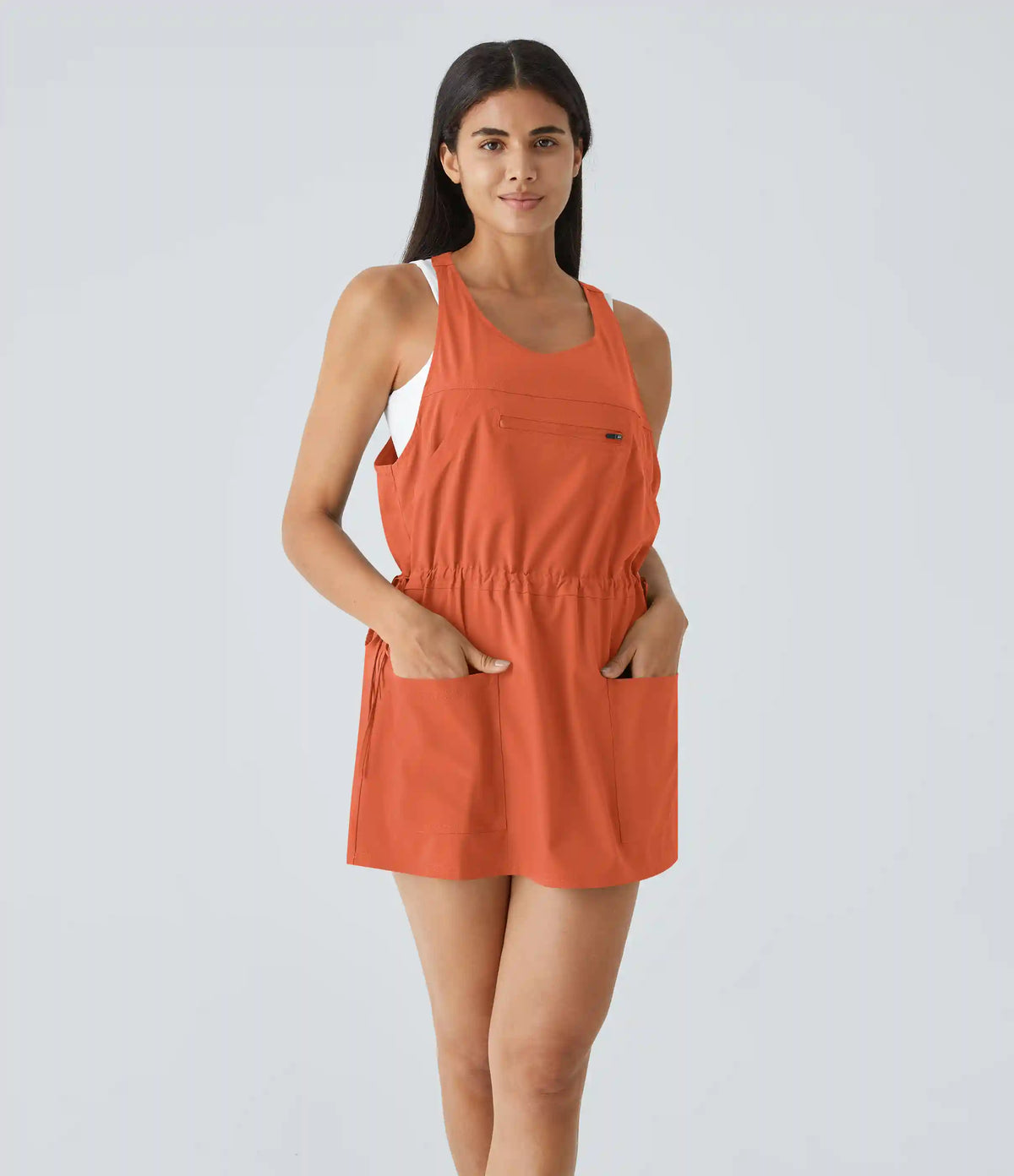 Breezeful™ Pockets Drawstring 2-Piece Quick Dry Mini Hiking Active Dress