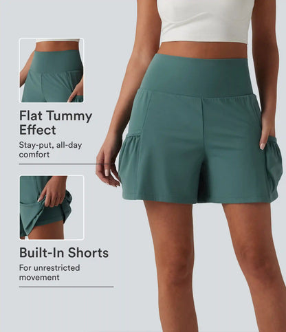 SoftlyZero™ Airy High Waisted Tummy Control 2-in-1 InstantCool Workout Shorts 5'' with Pockets
