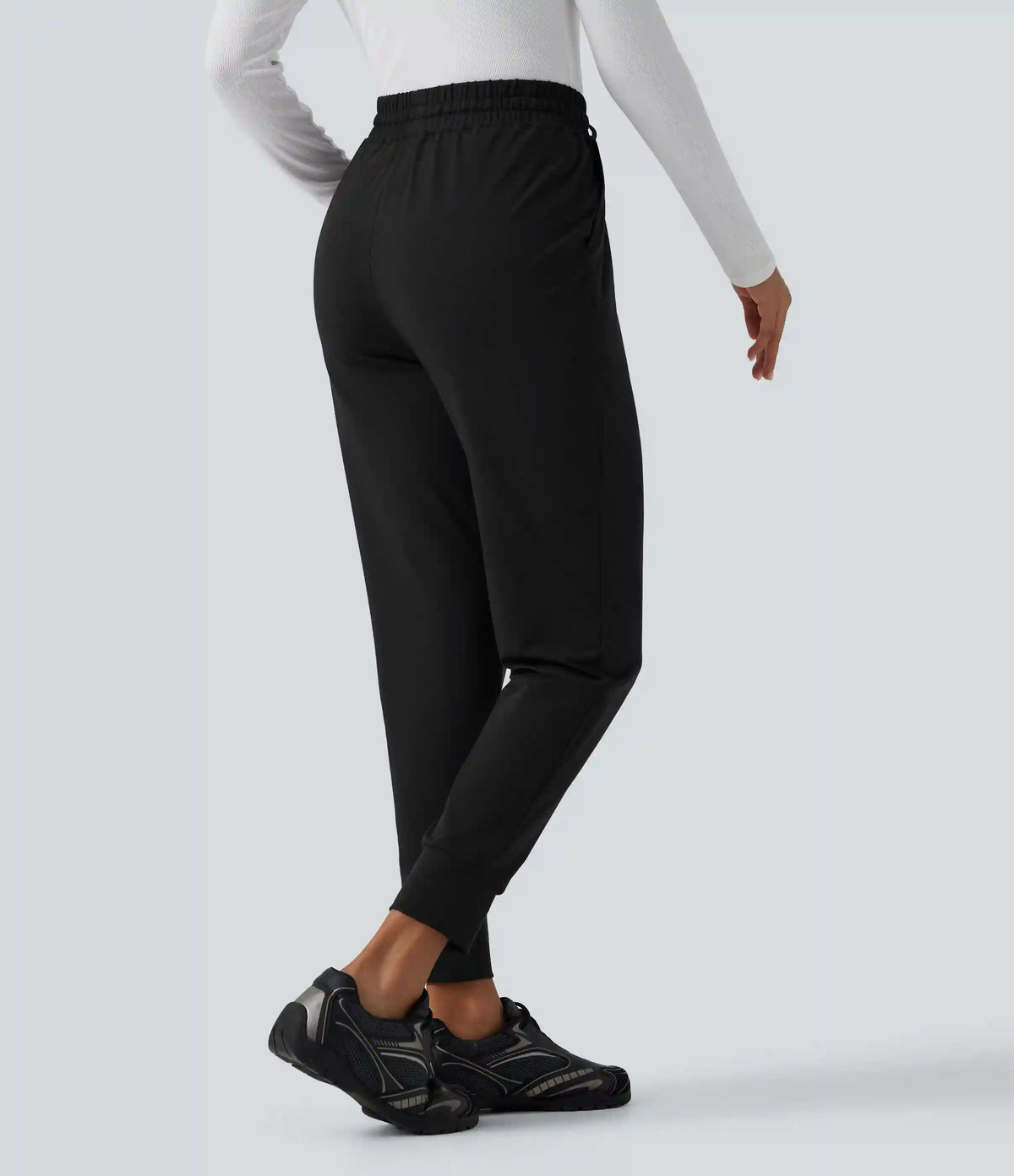 High Waisted Drawstring Casual Joggers with Pockets