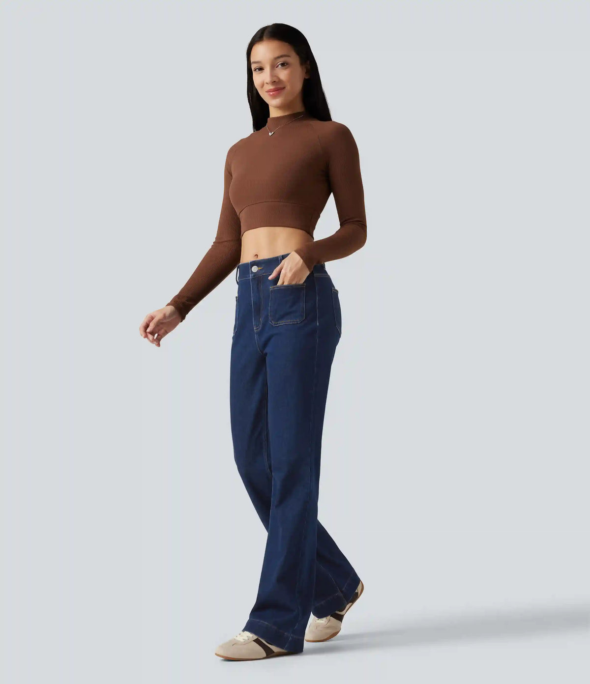Halara Flex™ Mid Rise Casual Bootcut Jeans with Pockets