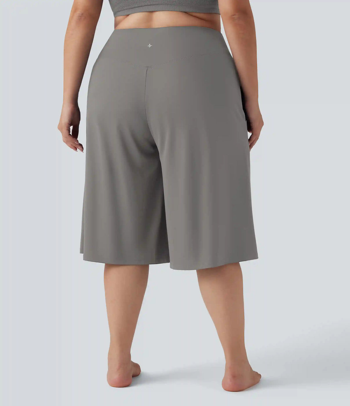 SoftlyZero™ Airy Crossover High Waisted Wide Leg InstantCool Yoga Pedal Pusher Plus Size Pants with Pockets