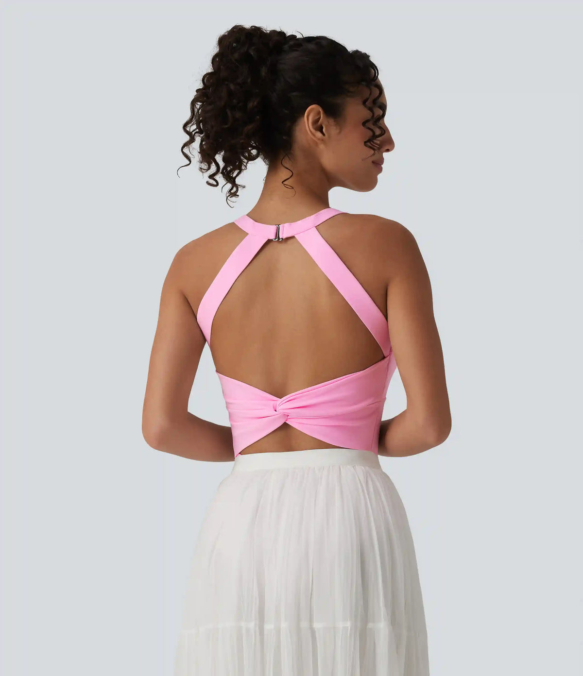 SoftlyZero™ Airy Twisted Backless Adjustable Buckle U-Neck Sleeveless Built-in Bra InstantCool Casual Bodysuit