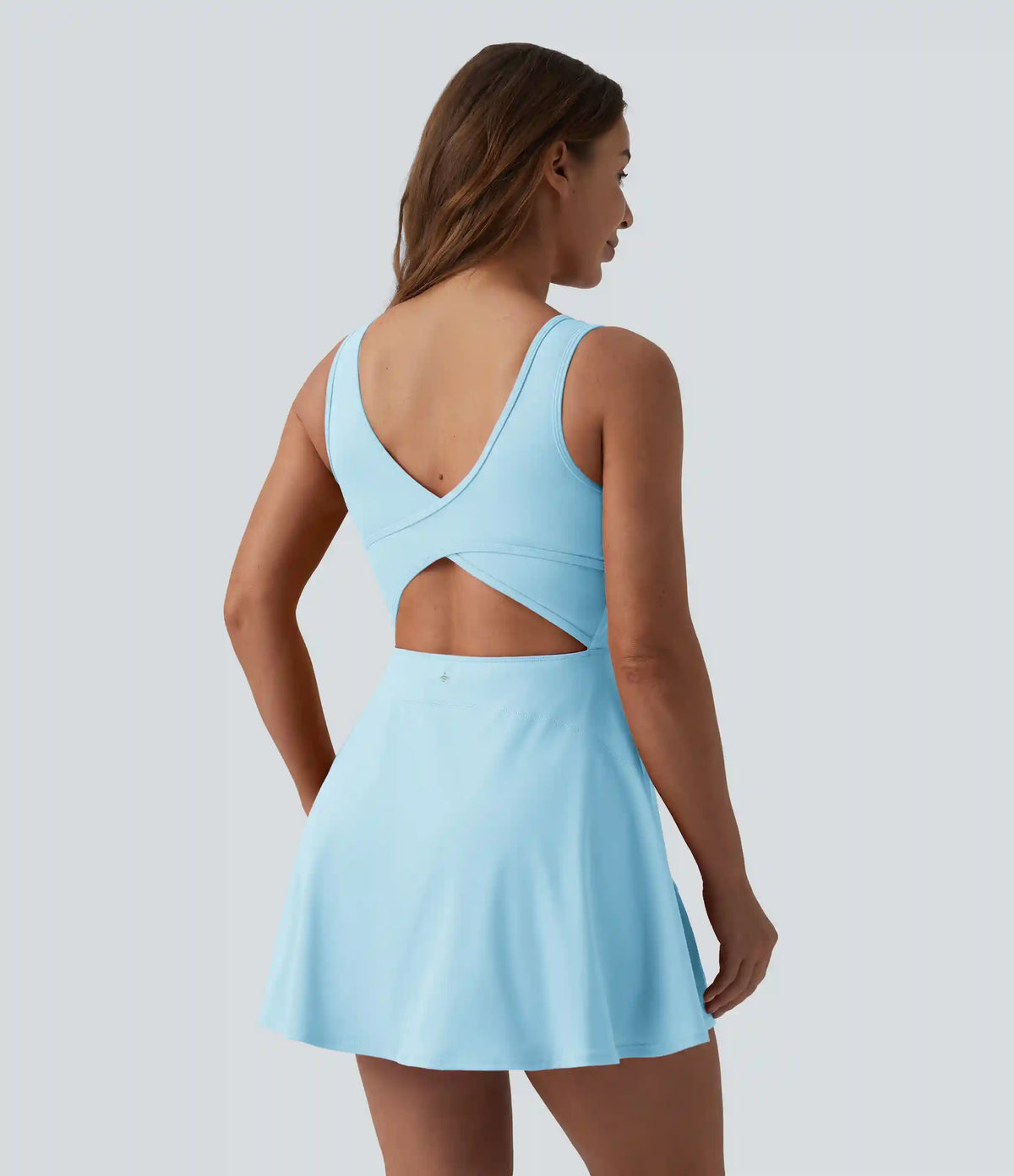 SoftlyZero™ Airy U Neck 2-in-1 Pocket Mini Cool Touch Dance Active Dress DD-F Cups-Easy Peezy