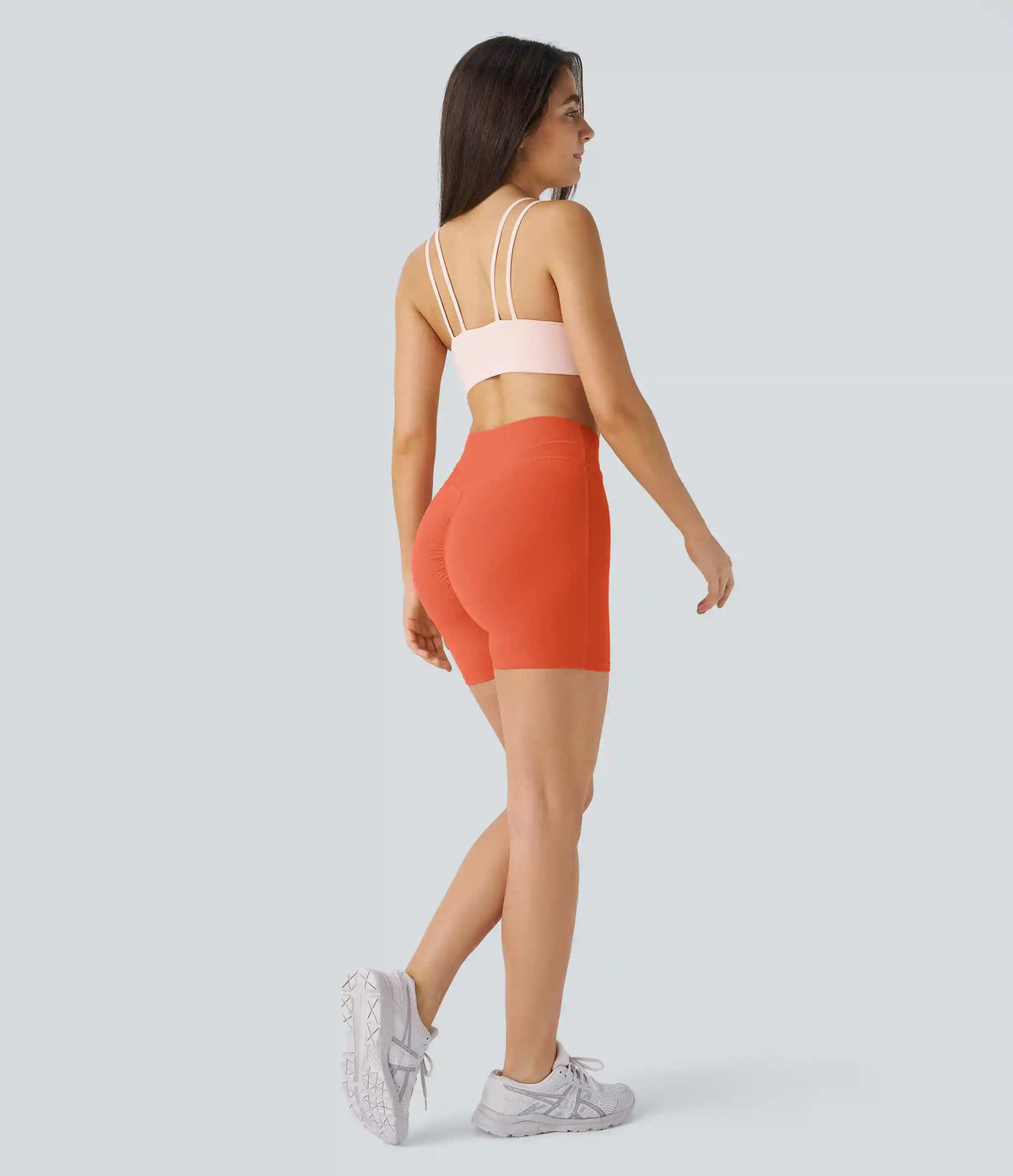 SoftlyZero™ Plush High Waisted Crossover Ruched Yoga Shorts 5''