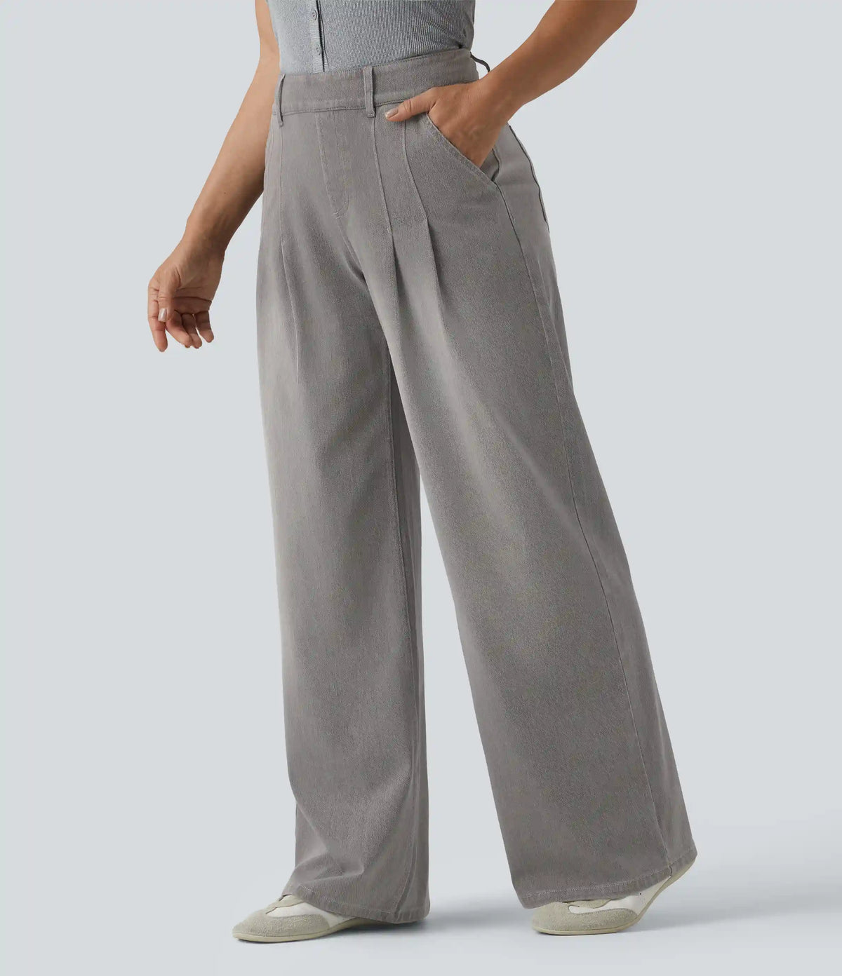 Halara Flex™ Mid Rise Wide Leg Casual Jeans with Pockets