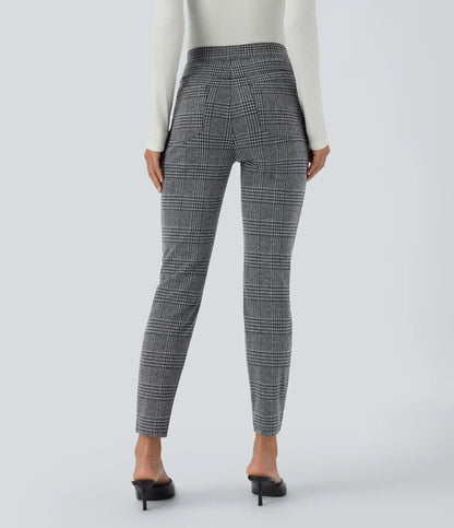 Halara Flex™ High Waisted Pocket Houndstooth Plaid Skinny Work Pants